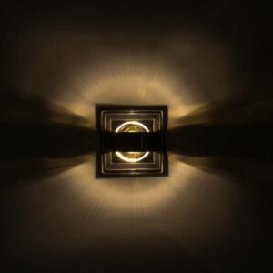 Applique Murale Extérieur DELTA en Métal Gris et Acrylique