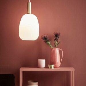 Suspension ALTON (D23) en Métal Effet Laiton et Verre Blanc