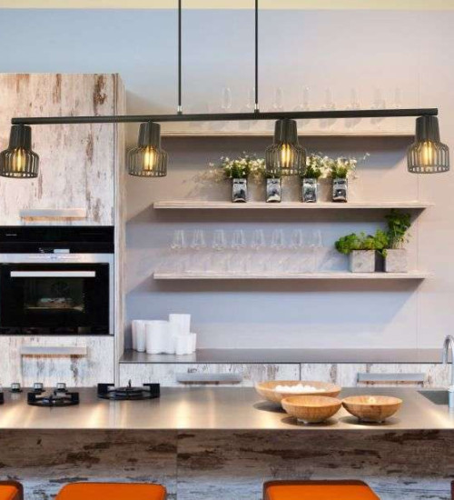 Suspension Keria Hobart 4xE14 IP20,noir