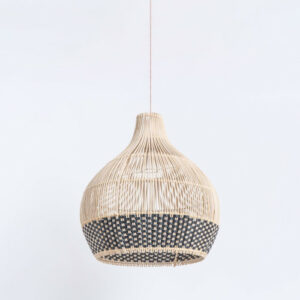 Abat-jour pour suspension Baracoa,rotin naturel/noir