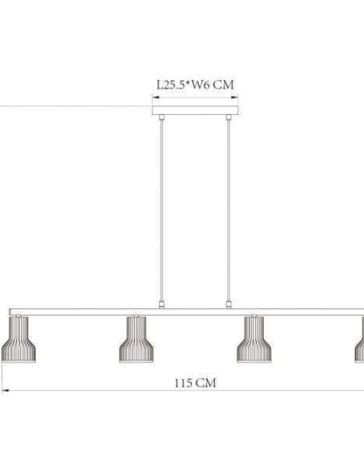 Suspension Keria Hobart 4xE14 IP20,noir – Image 2