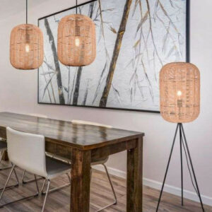 Suspension barre Trio Runa 2xE27 90cm,naturel