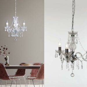 Lustre pampilles ELEONORE transparent en acrylique