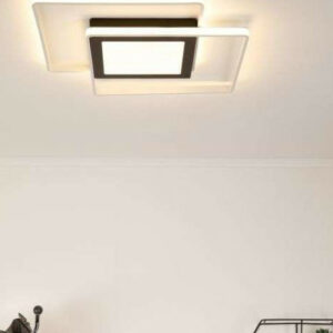 Plafonnier Keria Lines carré 40w (3000k) 44cm,noir/blanc