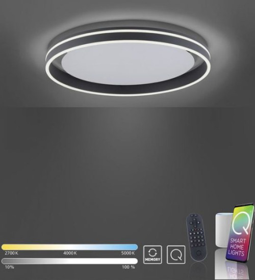 Plafonnier Paul Neuhaus smart home Q-Vito 38w CCT,anthracite