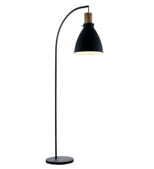 Lampadaire Keria Tanka 1xE27 H155cm,noir/bois