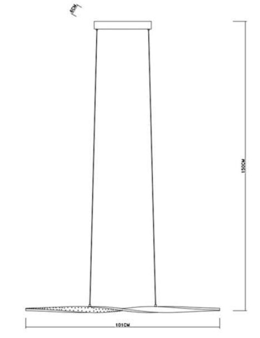 Suspension Keria Fluid 34w (3000k) 101cm,noir – Image 2