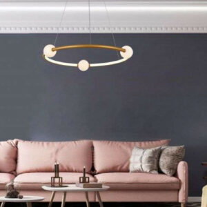 Suspension Keria Arty 36w (3000k) 64cm,rose/doré