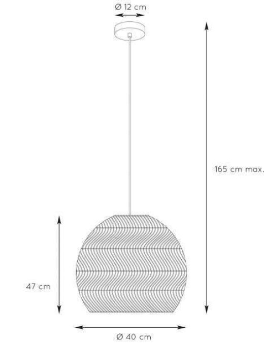Suspension Lucide Moloko 1xE27 40cm,naturel – Image 3