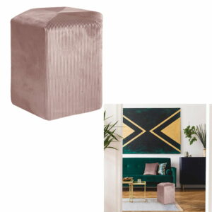 Pouf Velours Côtelé Giulia Rose M1