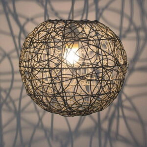 Suspension MURIA Grise en Rotin