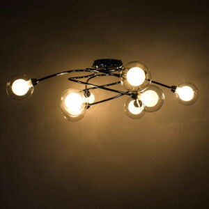 Plafonnier Spot ELBA Argentée en Métal et Verre