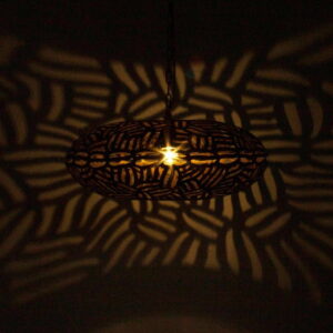 Suspension ABOU Noir Intérieur Doré en Métal