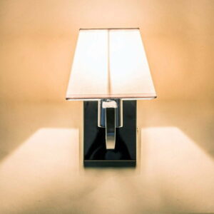 Applique Déco MELIMELO Argentée en Métal et Abat-Jour Blanc en Organdi