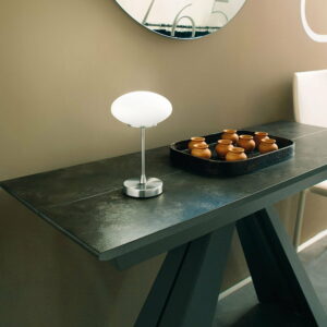 Lampe à Variateur Tactile LED JAP Blanche en Nickel Satiné