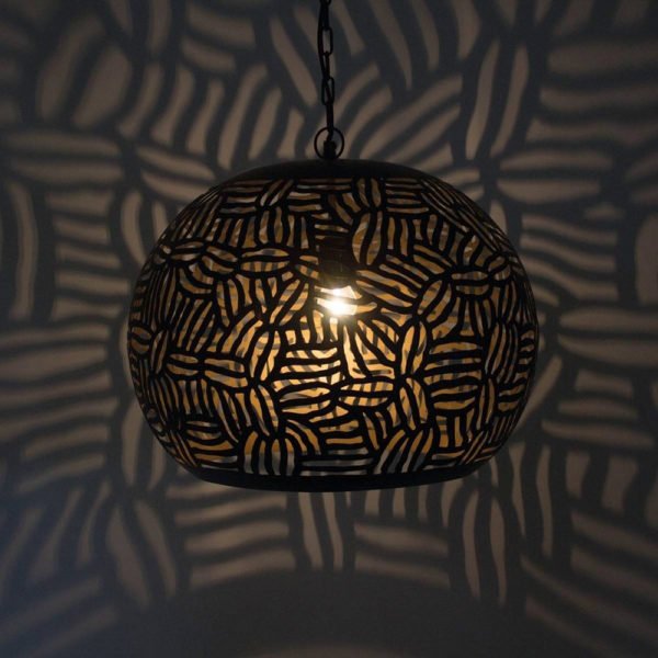 Suspension ABOU noire intérieur doré en métal – Image 2