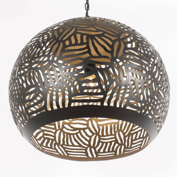 Suspension ABOU noire intérieur doré en métal – Image 4