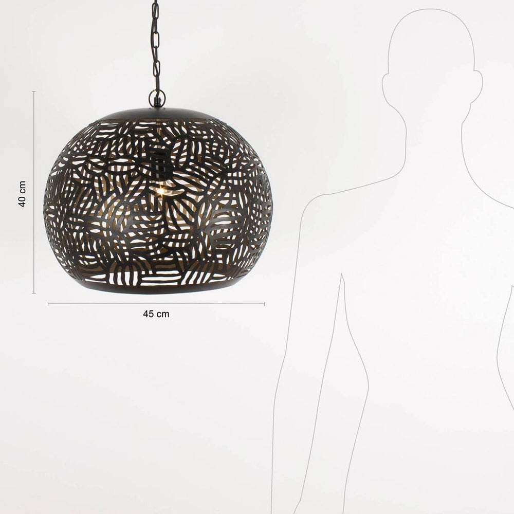 Suspension ABOU noire intérieur doré en métal – Image 5