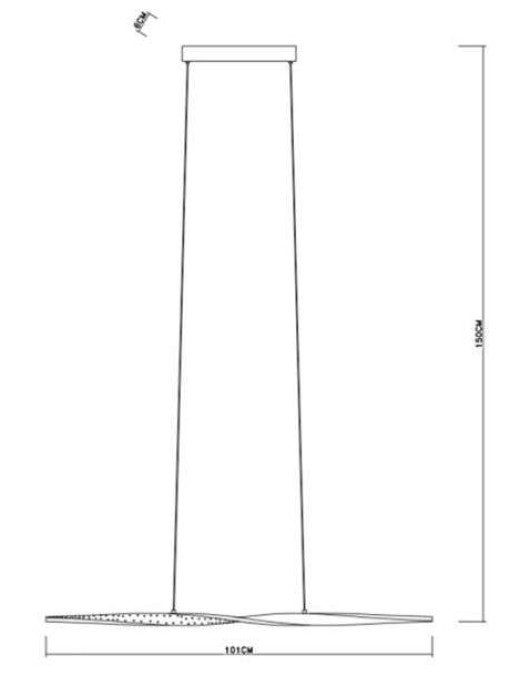 Suspension Keria Fluid 34w (3000k) 101cm,blanc – Image 2