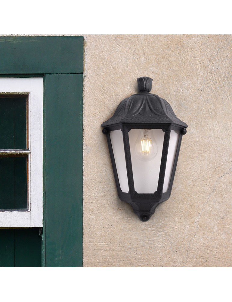 Applique Fumagalli murale Iesse 1xE27 IP55,noir