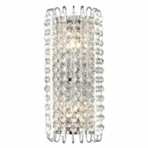 Lampadaire PAMPS en métal chrome et pampilles en cristal