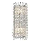 Applique murale PAMPS en métal chrome et pampilles en cristal