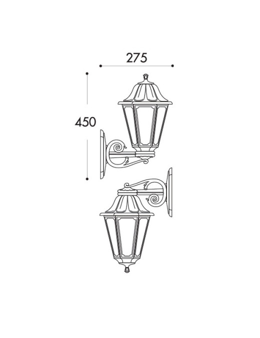 Applique Fumagalli murale Bisso/Anna 1xE27 IP55,noir – Image 2