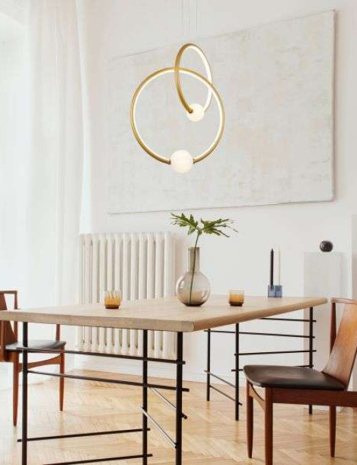 Suspension cascade Laurie Arty 44w (3000k) 44cm,rose/doré – Image 5