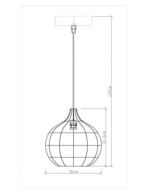 Suspension Keria Fuga 1xE27 36cm,naturel – Image 4