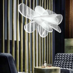 Suspension design LED LA BELLE ETOILE transparente en cristalflex
