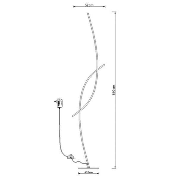 Lampadaire LED LINELLE en métal noir – Image 2