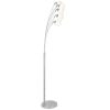Lampadaire orientable OSLO argenté et blanc et métal et verre