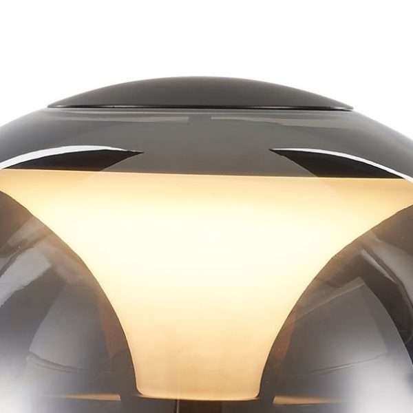 Lampe à poser WALLY en bois naturel et verre fumé – Image 4