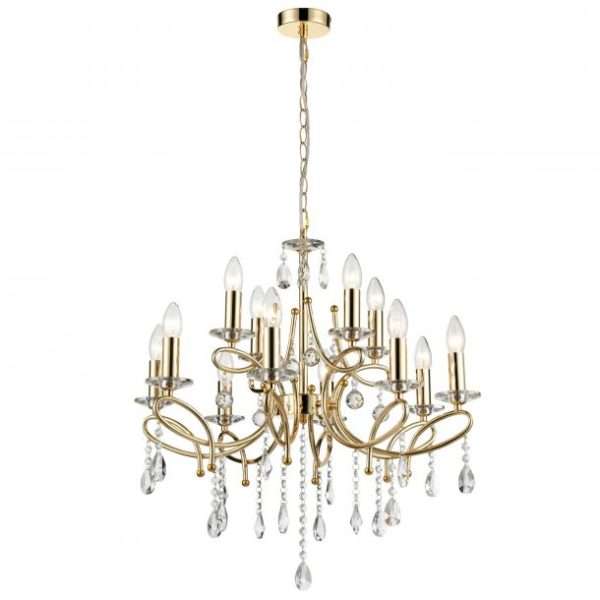 Lustre BARY (D65cm) en métal doré et pampilles en cristal – Image 3