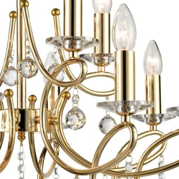 Lustre BARY (D65cm) en métal doré et pampilles en cristal – Image 4