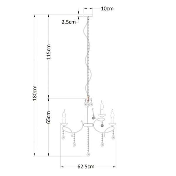 Lustre BARY (D65cm) en métal doré et pampilles en cristal – Image 6
