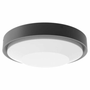 Plafonnier extérieur LED VOLTONE (D25cm) en aluminium gris