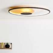 Plafonnier LED HOLE (D72cm) en métal couleur rouille