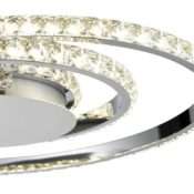 Plafonnier LED KRYS rond (D45cm) en métal chrome et cristal – Image 2