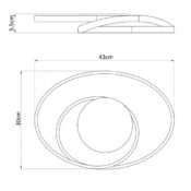 Plafonnier LED KRYS rond (D45cm) en métal chrome et cristal – Image 3