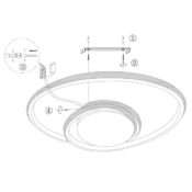 Plafonnier LED KRYS rond (D45cm) en métal chrome et cristal – Image 4