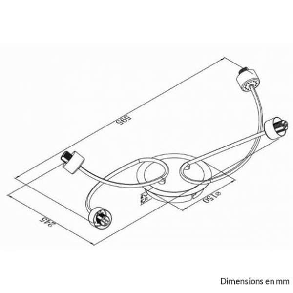 Plafonnier spot REMIX(4) argenté en métal – Image 2