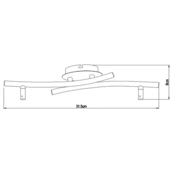 Réglette 2 spots LED REMIXLED argentée en métal – Image 2
