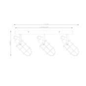 Réglette 3 spots WIREM en métal gris et bois naturel – Image 3