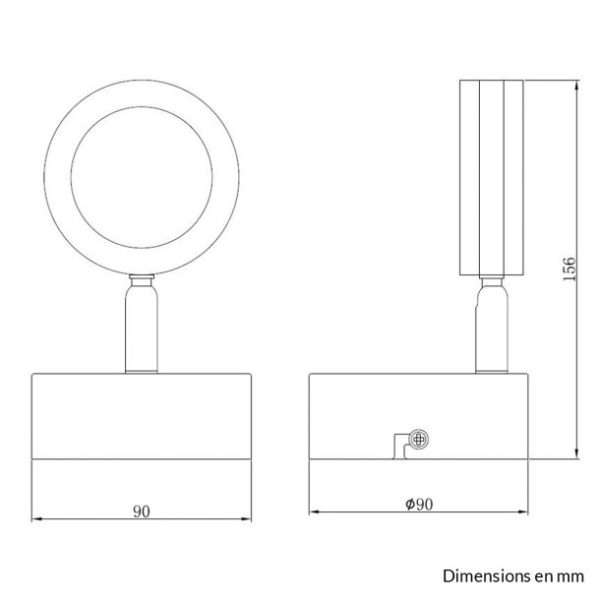 Spot Led orientable COLUMBUS argenté en métal – Image 2