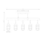 Suspension barre WIREM en métal gris et bois naturel – Image 3