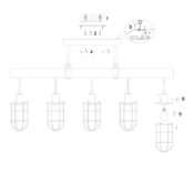 Suspension barre WIREM en métal gris et bois naturel – Image 4