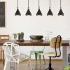 Suspension design COCKTAIL (5x40W) en métal noir et bois – Image 2