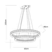 Suspension LED KRYS en métal chrome et cristal – Image 2