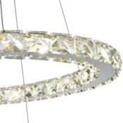 Suspension LED KRYS en métal chrome et cristal – Image 4